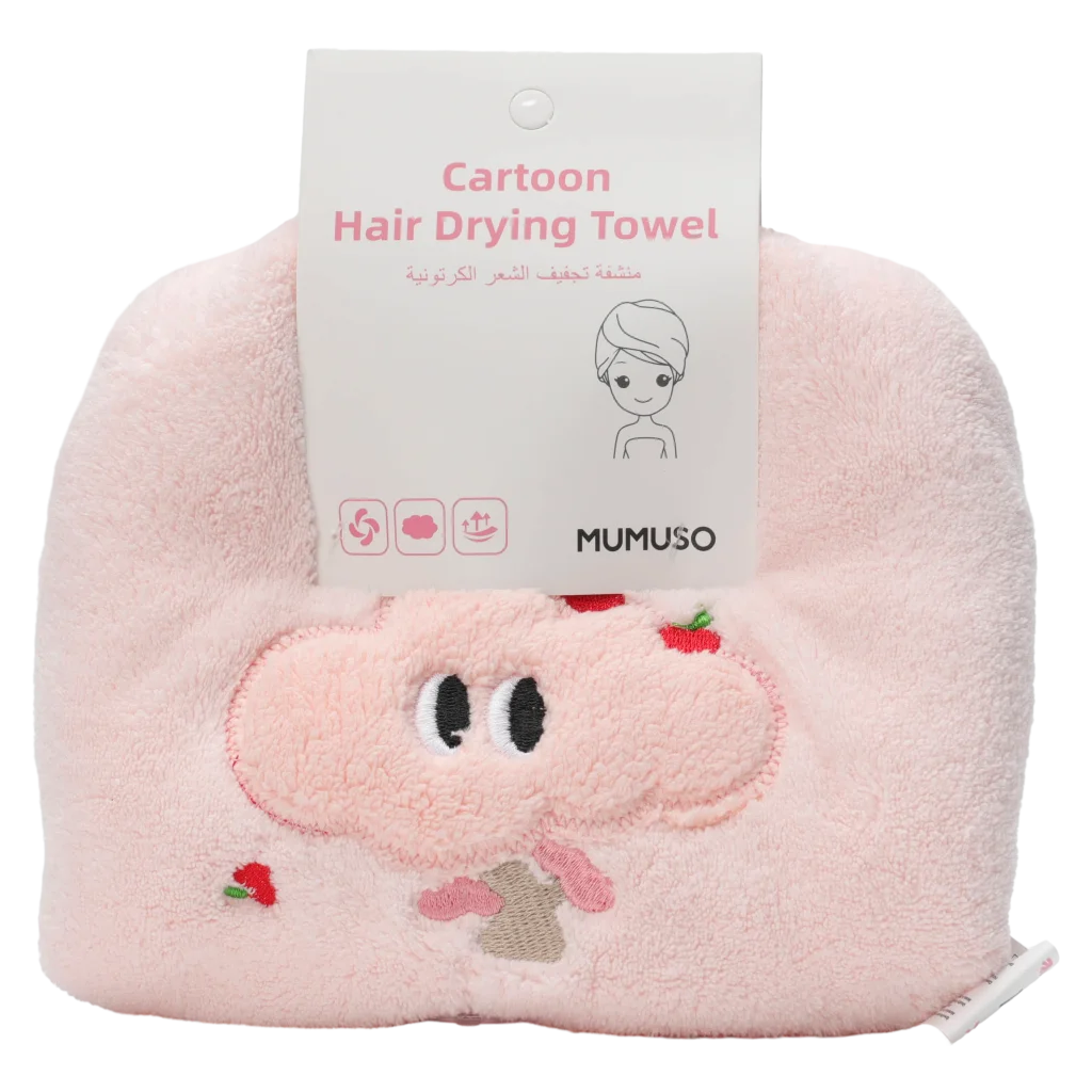 Microfaser-Haartrockentuch mit Tier-Design (Rosa), für schnelles und schonendes Haaretrocknen
