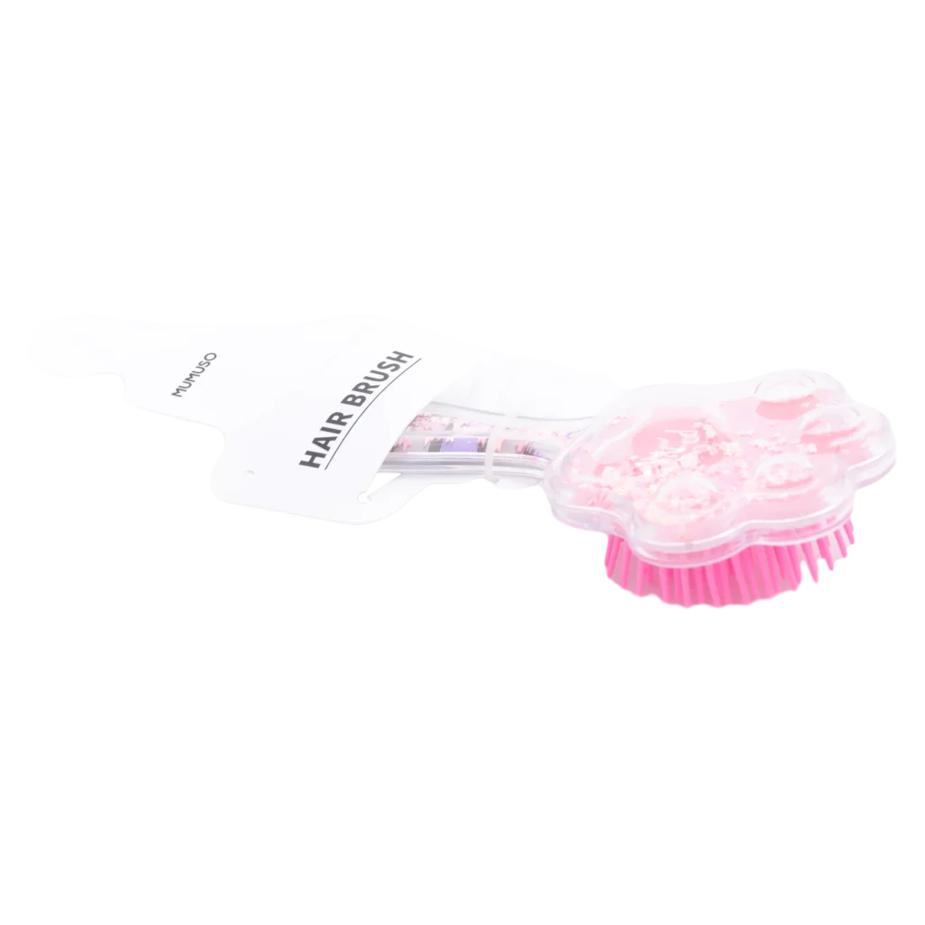 Mini-Haarbürste aus Polystyrol mit Katzenpfoten-Design (Pink)