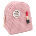 PVC-Münzportemonnaie mit Schlüsselanhänger und Lippenstift-Design (Rosa)