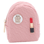 PVC-Münzportemonnaie mit Schlüsselanhänger und Lippenstift-Design (Rosa)