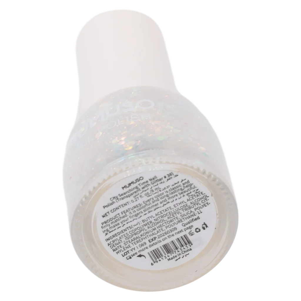 City Searching Time Nail Polish, #38 (Transparent With Glitter)