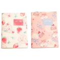 Geheftetes Notizbuch A5 mit Erdbeer-Design (Rosa/Creme)
