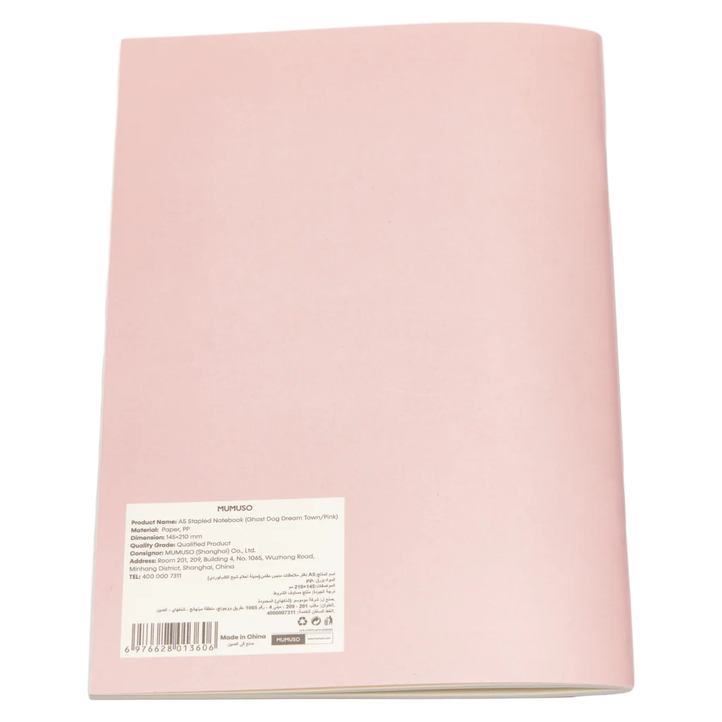 A5 Notizbuch mit Ghost Dog-Design, Softcover (Rosa)