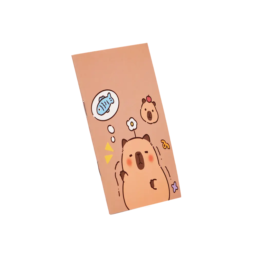 Notizbuch mit Capybara-Design, 82×120 mm (Mehrfarbig)