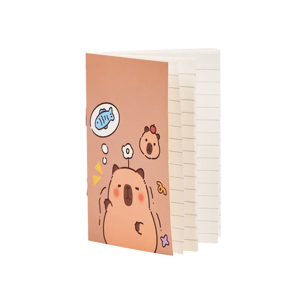 Notizbuch mit Capybara-Design, 82×120 mm (Mehrfarbig)