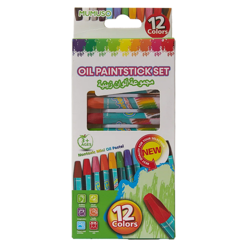 12er-Set Öl-Pastellmalstifte, intensive Farben (Mehrfarbig)