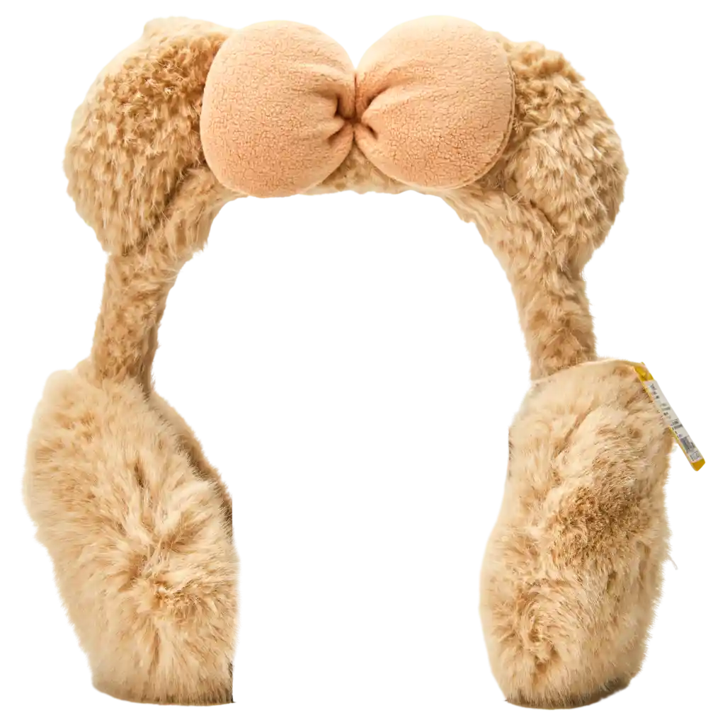Flauschige Ohrenschützer mit Bärenohren-Design (Beige)