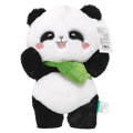 Panda Plüschtier stehend, 32 cm mit Blatt-Design (Schwarz/Weiß/Grün)