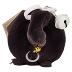 Plüsch-Taschenanhänger Katze mit beweglichem Schwanz aus PVC und Polyesterfaser (Schwarz)