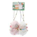 2-teiliges Plüsch-Anhänger-Set mit Schaf-Design, Magnetfunktion (Weiß/Rosa)