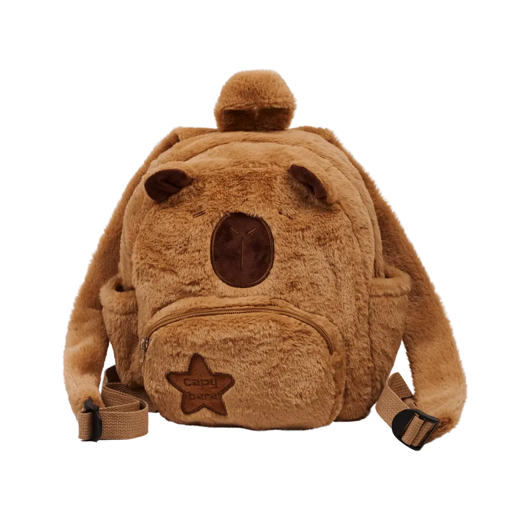 Plüschrucksack mit Capybara-Design für Kinder (Braun)