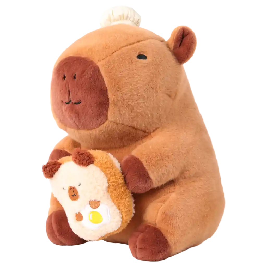 Plüschtier Capybara mit Toast-Design, 35 cm (Braun)