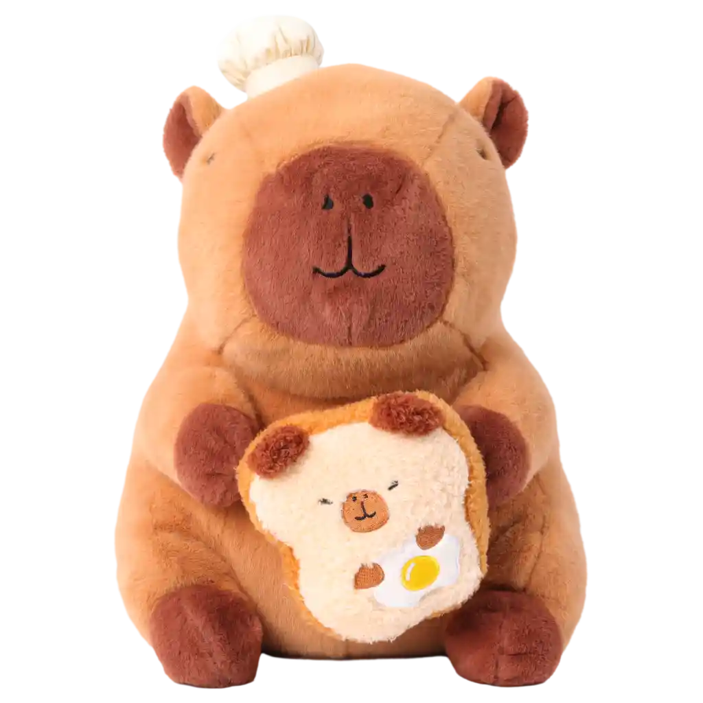 Plüschtier Capybara mit Toast-Design, 35 cm (Braun)
