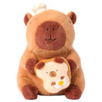 Plüschtier Capybara mit Toast-Design, 35 cm (Braun)