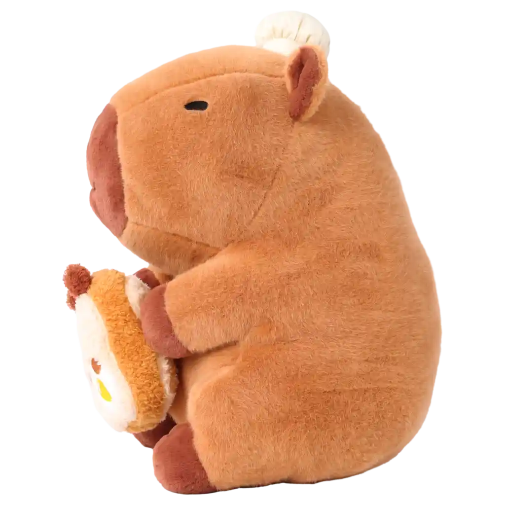 Plüschtier Capybara mit Toast-Design, 35 cm (Braun)