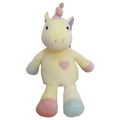 Plüschtier Einhorn sitzend, 23 cm mit Einhorn-Design (Gelb/Pastell)