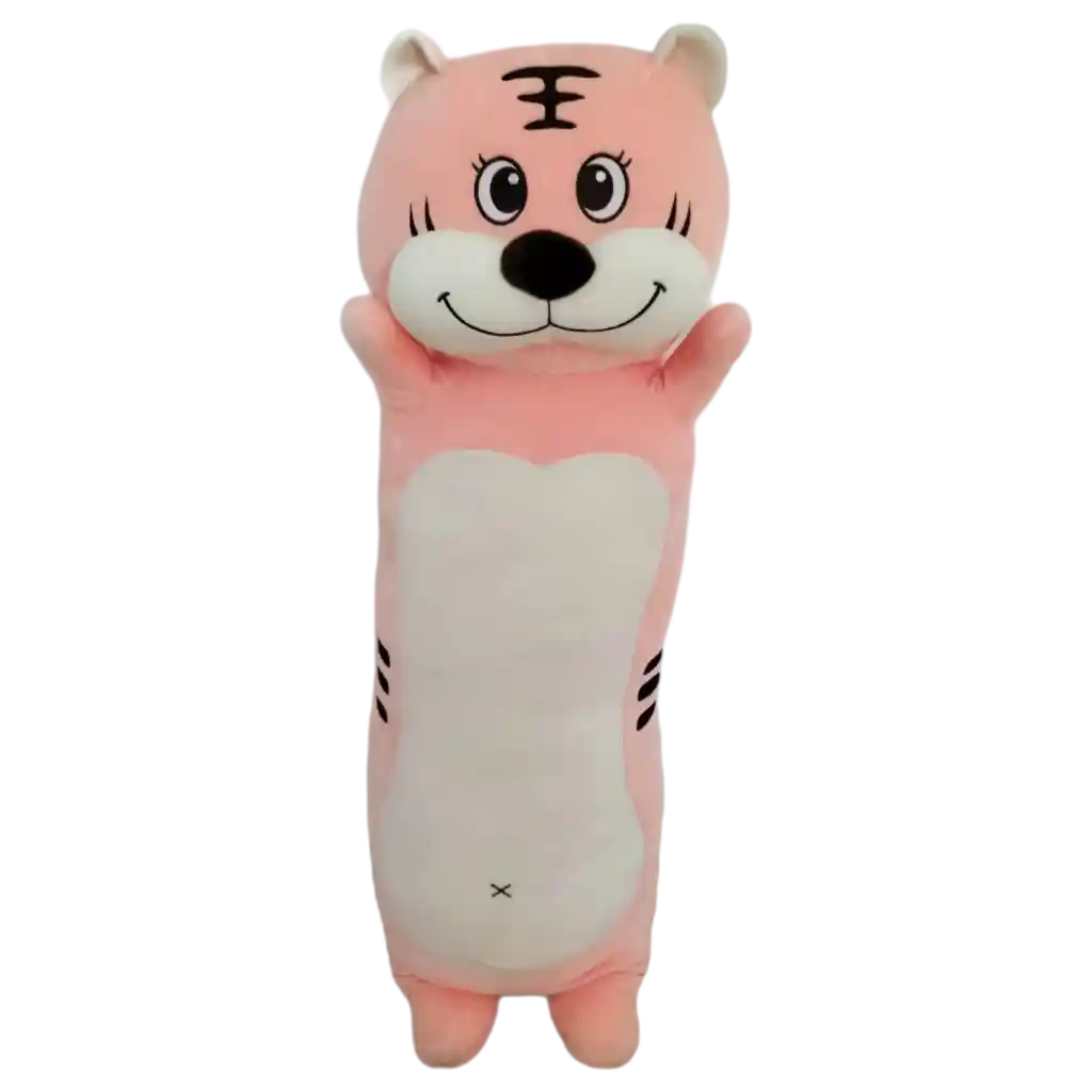 Großes Plüschtier mit Tiger-Design, 110 cm (Rosa/Weiß) aus Elastan