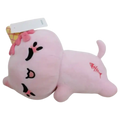 Plüschtier Katze in liegender Form, 35 cm mit Eis-Design (Pink)