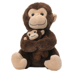 Plüschtier Affe mit Kind, 27 cm (Braun/Beige)