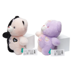 Plüschtier Bär, 25 cm mit Dual-Color-Design (Schwarz/Beige/Lila)