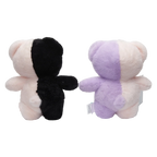 Plüschtier Bär, 25 cm mit Dual-Color-Design (Schwarz/Beige/Lila)