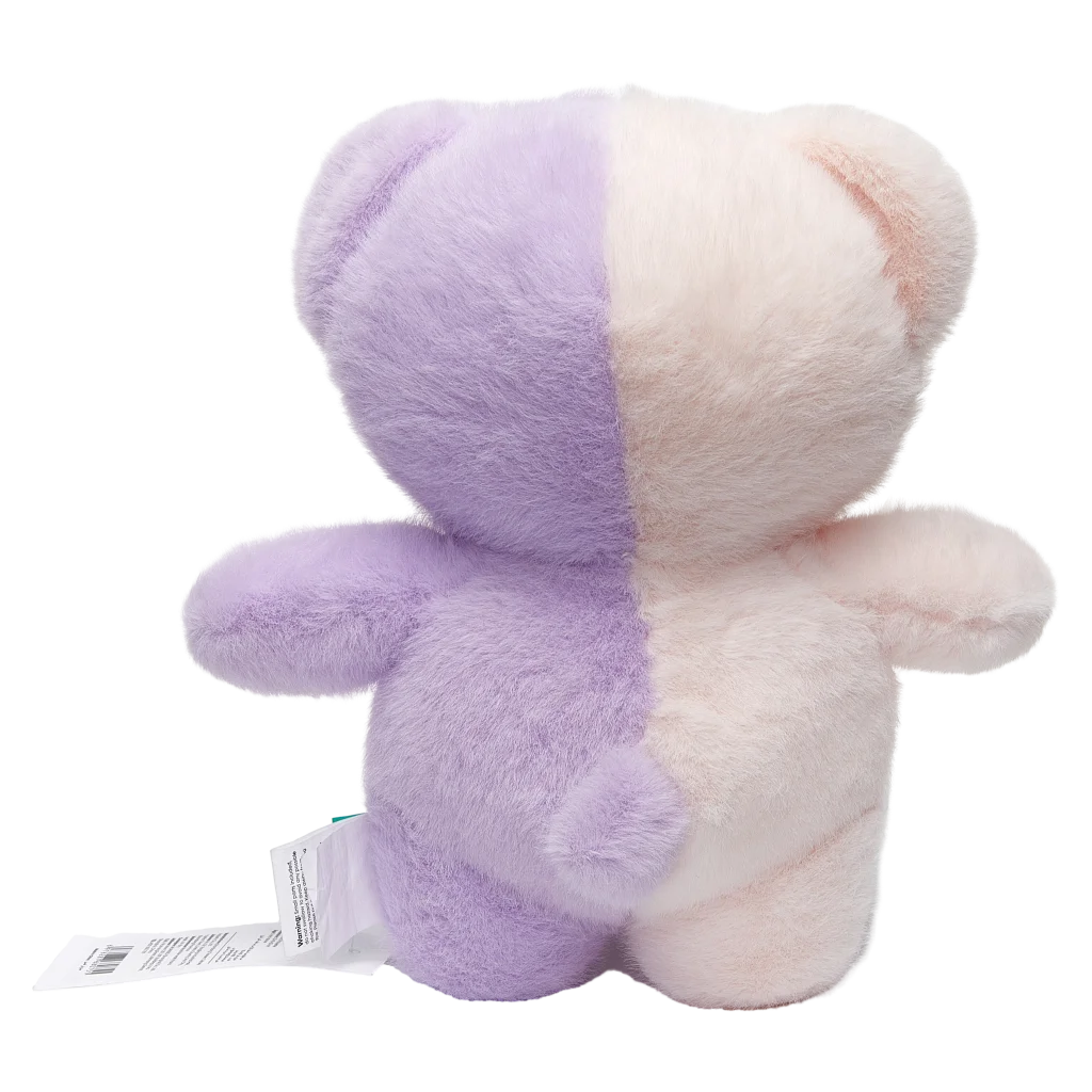 Plüschtier Bär, 25 cm mit Dual-Color-Design (Schwarz/Beige/Lila)