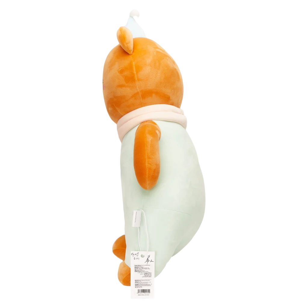 Plüschtier Bär, 65 cm mit Mütze (Braun/Mint)