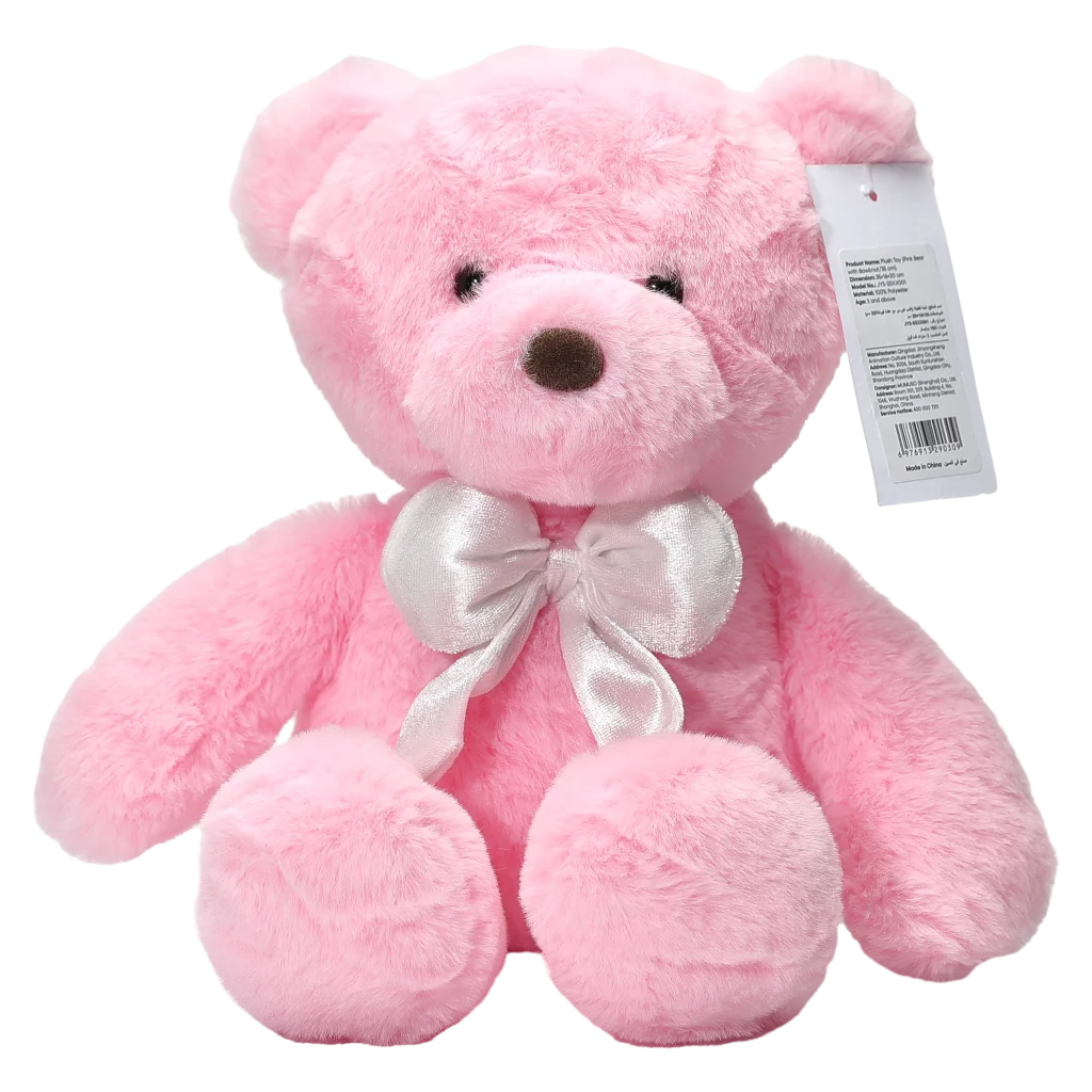 Plüschtier Bär mit Schleife, 35 cm (Rosa)