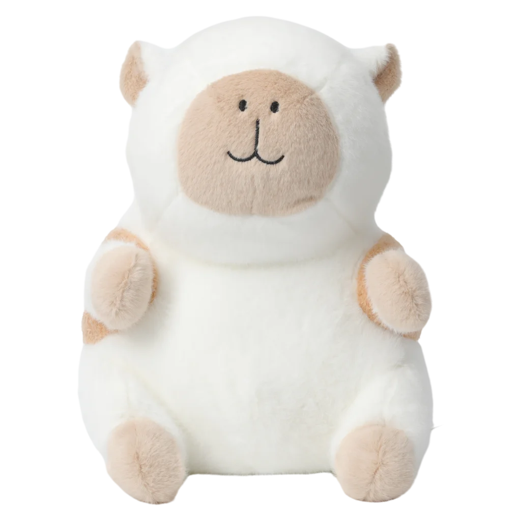 Plüschtier Capybara-Design, 35 cm (Weiß/Braun)