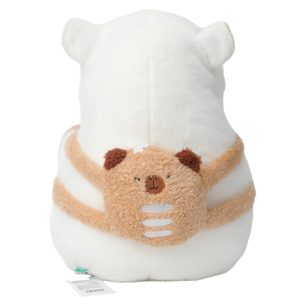 Plüschtier Capybara-Design, 35 cm (Weiß/Braun)