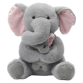 Plüschtier aus Polyester, Elefant mit Design, 27 cm (Grau/Rosa)