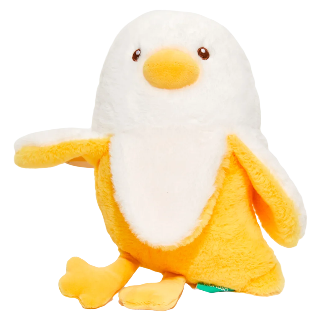 Plüschtier Ente, Kuscheltier mit Enten-Design (Weiß/Gelb)