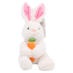 Plüschtier Hase mit Karotten-Design, 28 cm (Weiß)