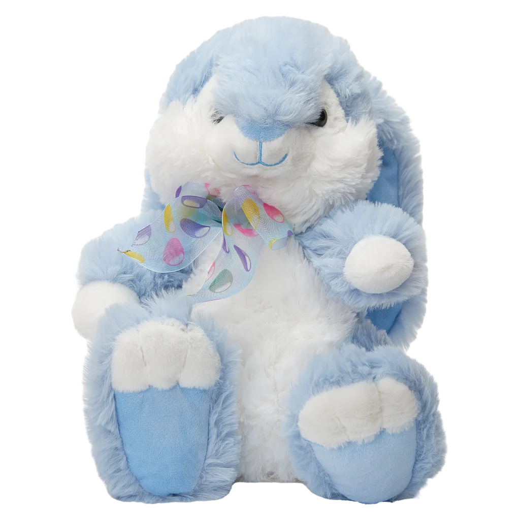 Plüschtier Hase mit Schleife, 28 cm (Blau/Weiß) für Kinder