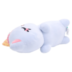 Plüschtier Katze als Kissen, 35 cm mit Eiscreme-Design (Blau)