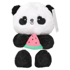 Plüschtier Panda, 30 cm, mit Wassermelonen-Design (Schwarz/Weiß)