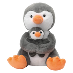 Plüschtier Pinguin Mutter &amp; Kind, 27 cm (Grau/Weiß/Orange)