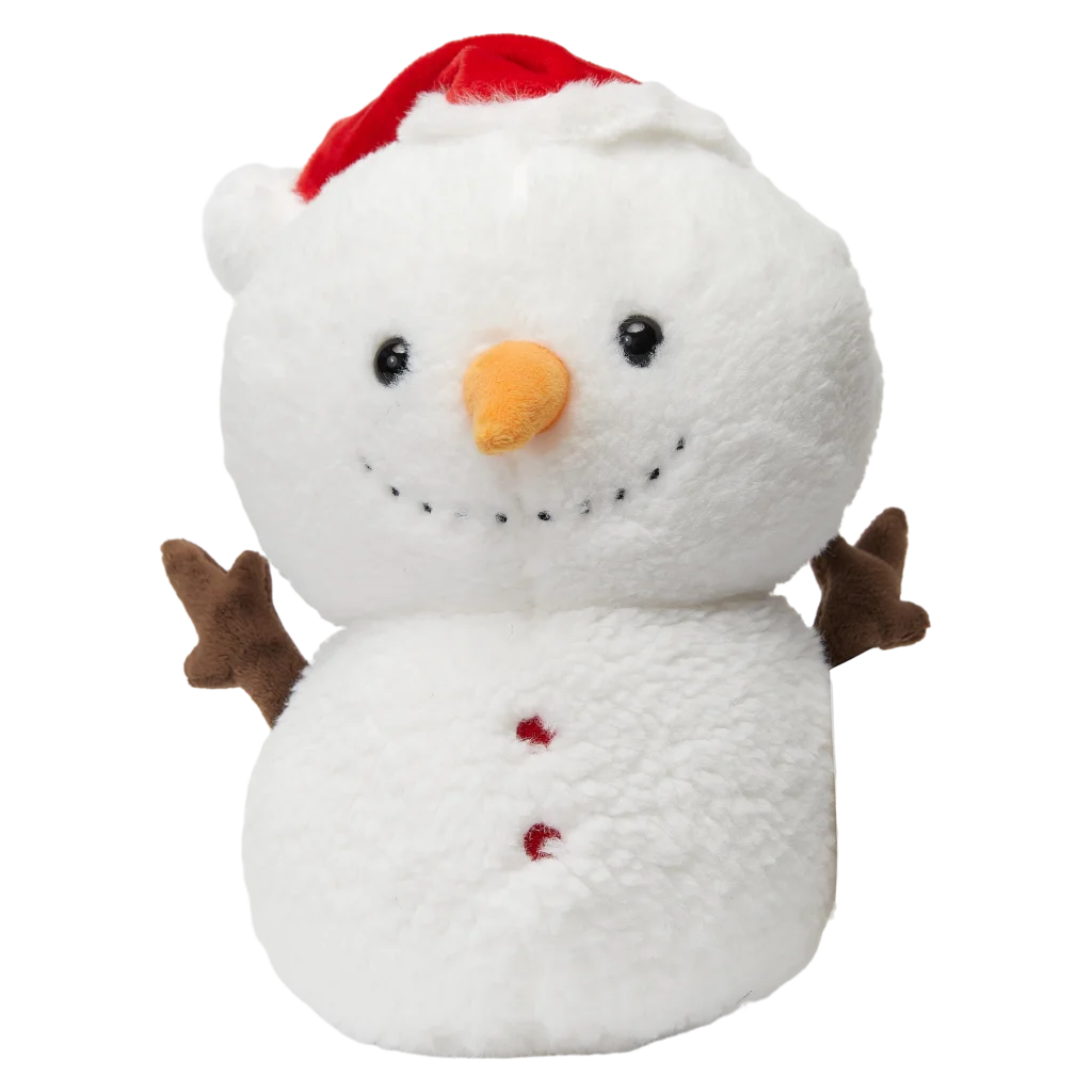 Plüschtier Schneemann, 25 cm (Weiß/Rot)