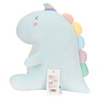 Plüschtier Einhorn-Dinosaurier mit Regenbogen-Design (Blau/Pastell)