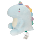 Plüschtier Einhorn-Dinosaurier mit Regenbogen-Design (Blau/Pastell)