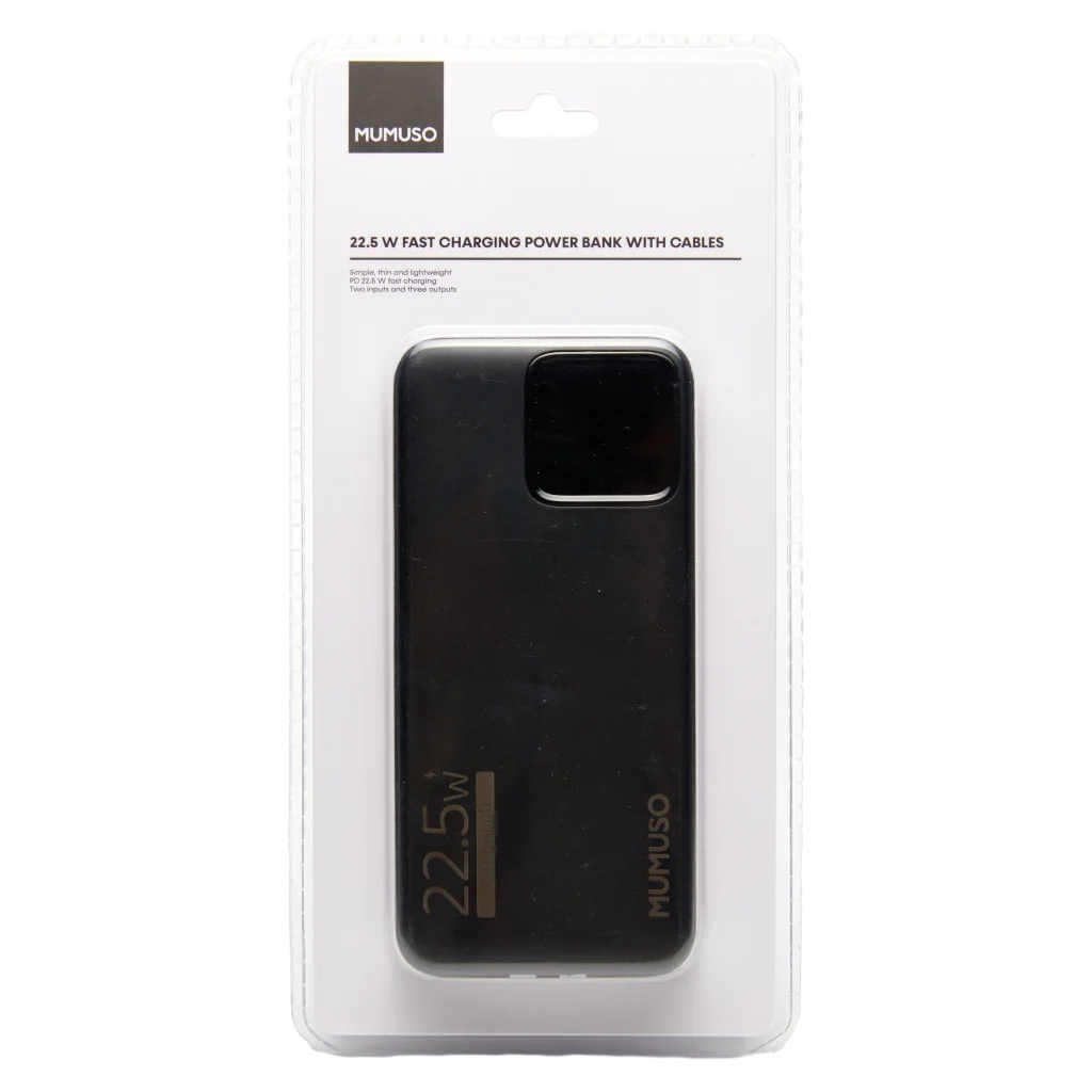 Powerbank 10000 mAh mit Fast Charging-Funktion (Schwarz)