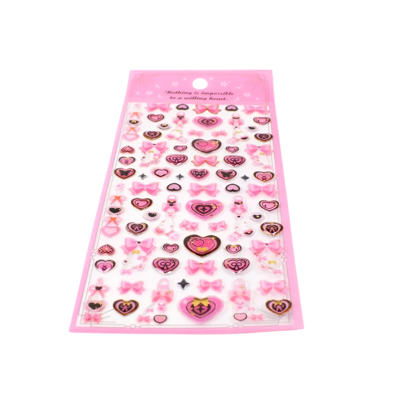 PVC-Foliensticker mit Herz- und Schleifen-Design (Rosa/Lila/Pink/Blau)