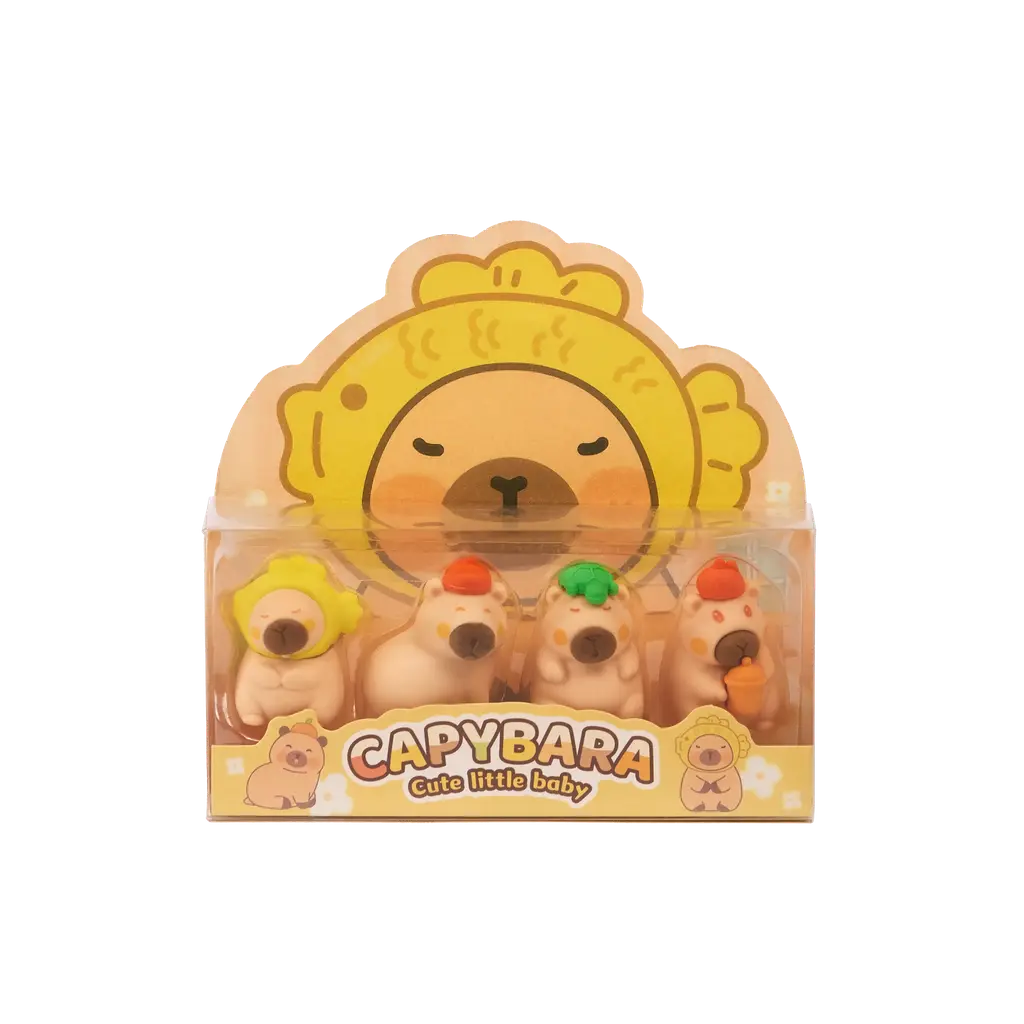 Radiergummi-Set mit Capybara-Design, 90 g (Gelb/Grün/Orange)