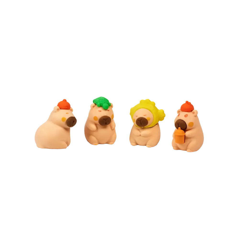 Radiergummi-Set mit Capybara-Design, 90 g (Gelb/Grün/Orange)