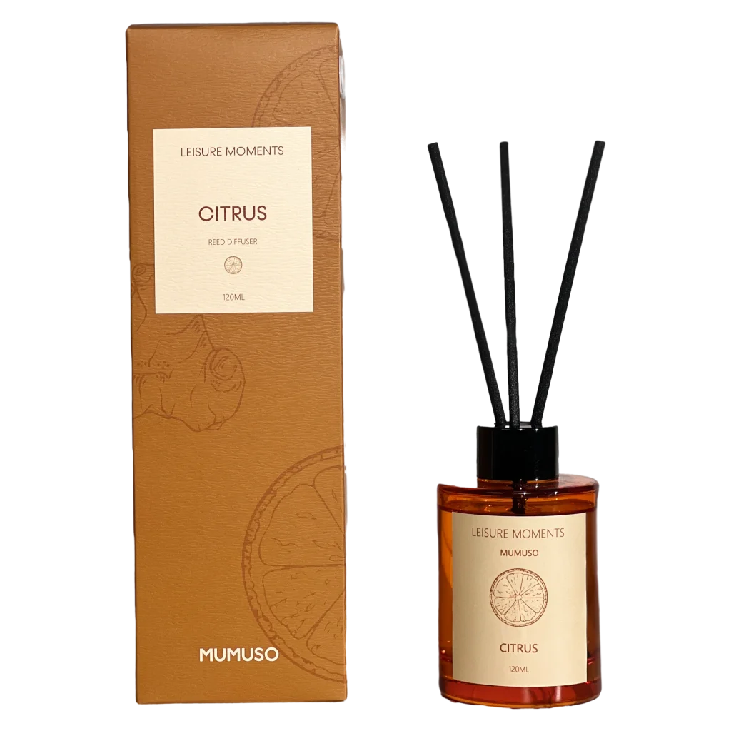 Raumduft Diffuser aus Glas mit Grapefruit-Ingwer-Duft, 120 ml (Orange)