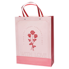 Rechteckige Geschenktragetasche mit Rosendesign (Rosa)