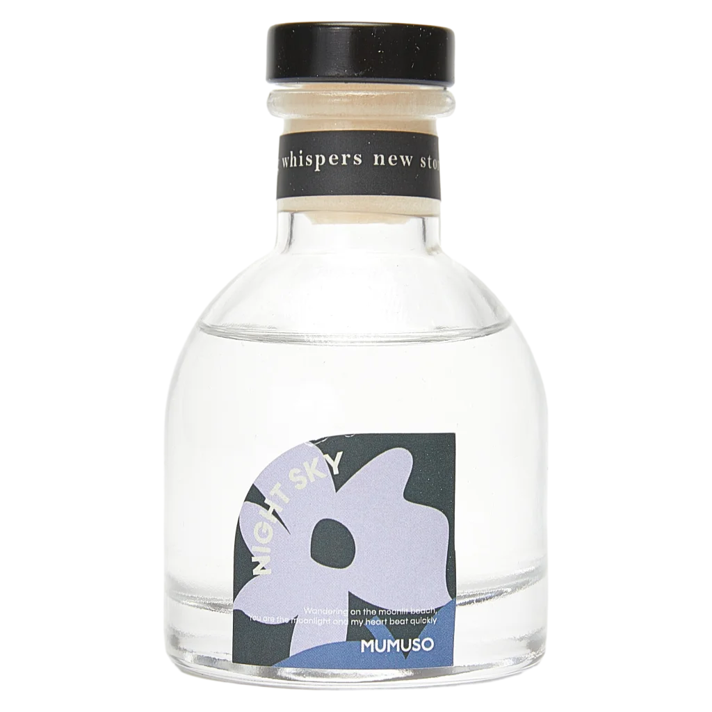 Reed Diffuser Glasflasche mit floralem Print, 75 ml (Lila)