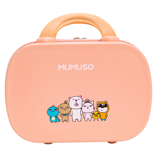 14-Zoll Reise-Kosmetikkoffer mit Family-Design (Rosa)