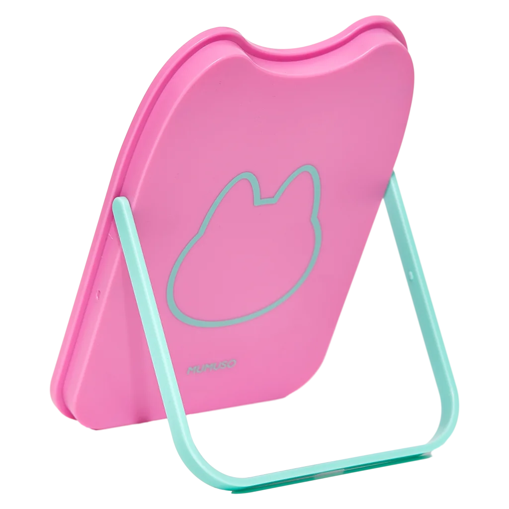Schminkspiegel mit Katzenohren-Design aus ABS/Glas (Pink)