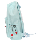 Schulrucksack aus Nylonstoff mit Herz-Design (Blau)